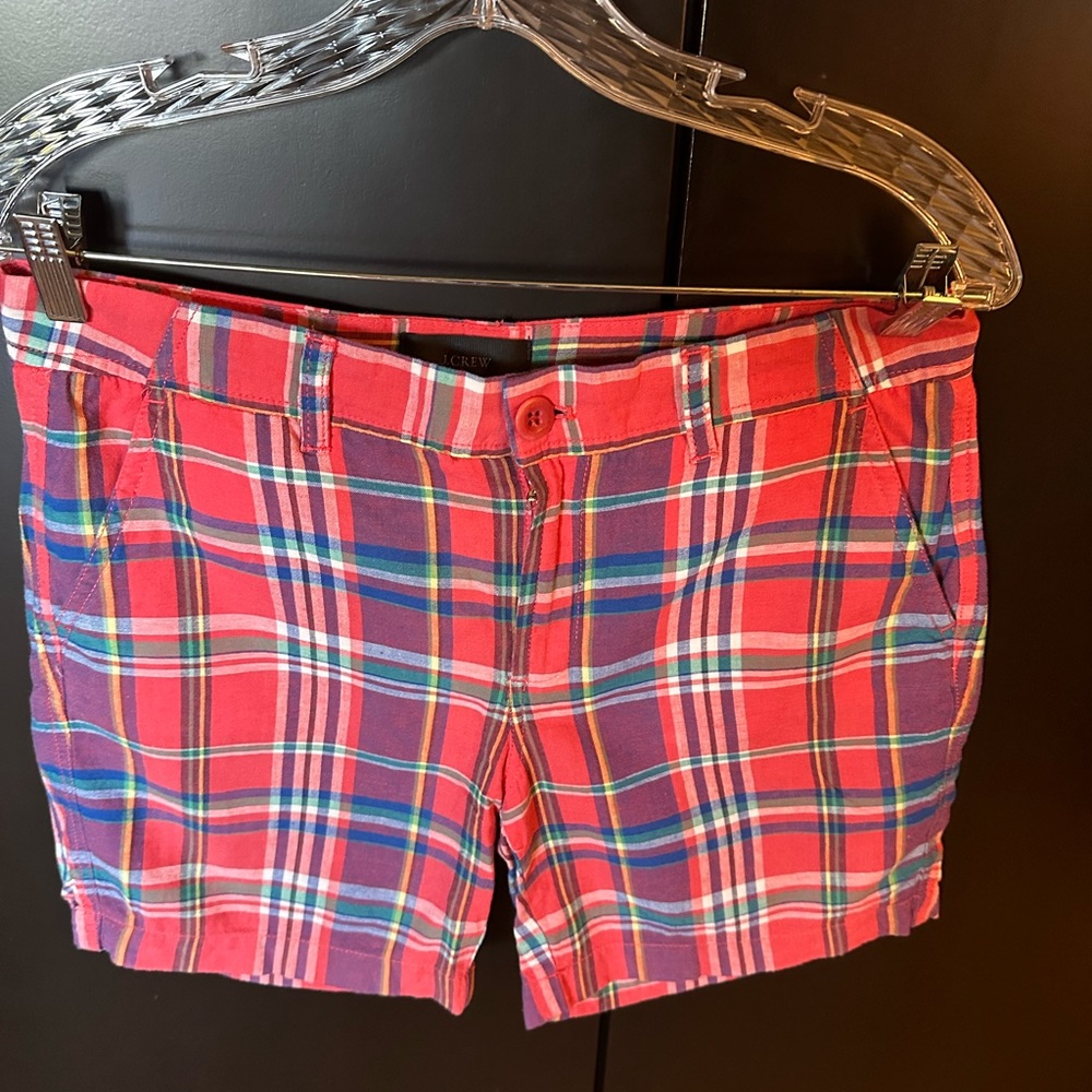 J. Crew plaid shorts. Great condition. Size 6.
